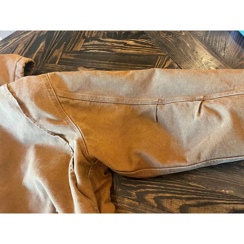 Carhartt J141 211 Hooded Sherpa Lined Canvas Workwear Western Jacket Men XXL